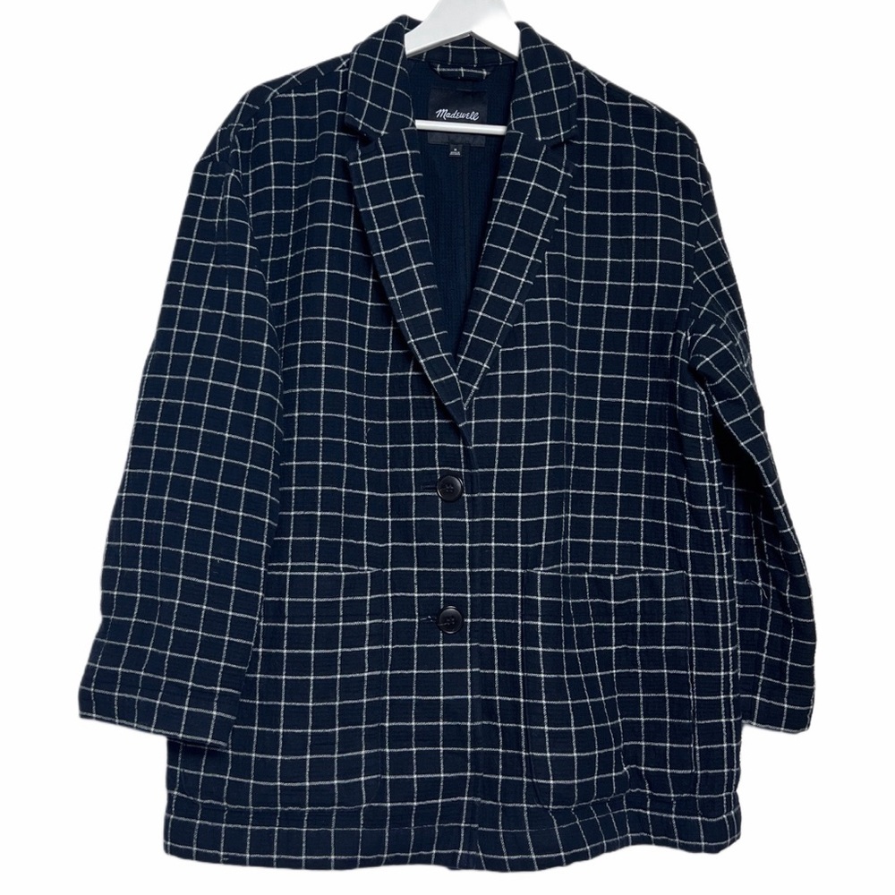 Madewell Waffleback Shaw Blazer in Windowpane - Picture 4 of 10